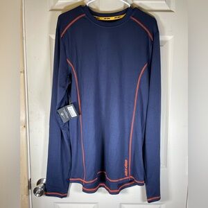 Blue‎ Long Sleeve Shirt with Orange Accents